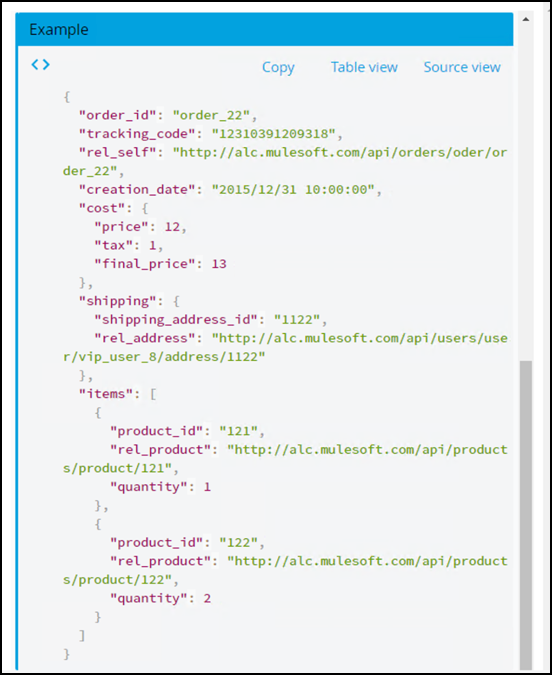 API Summary Scroll